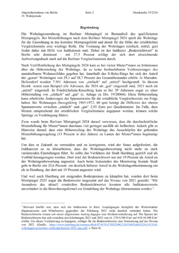 Antrag "Bezahlbare Wohnungen sichern – Mietspiegel gerechter gestalten!"